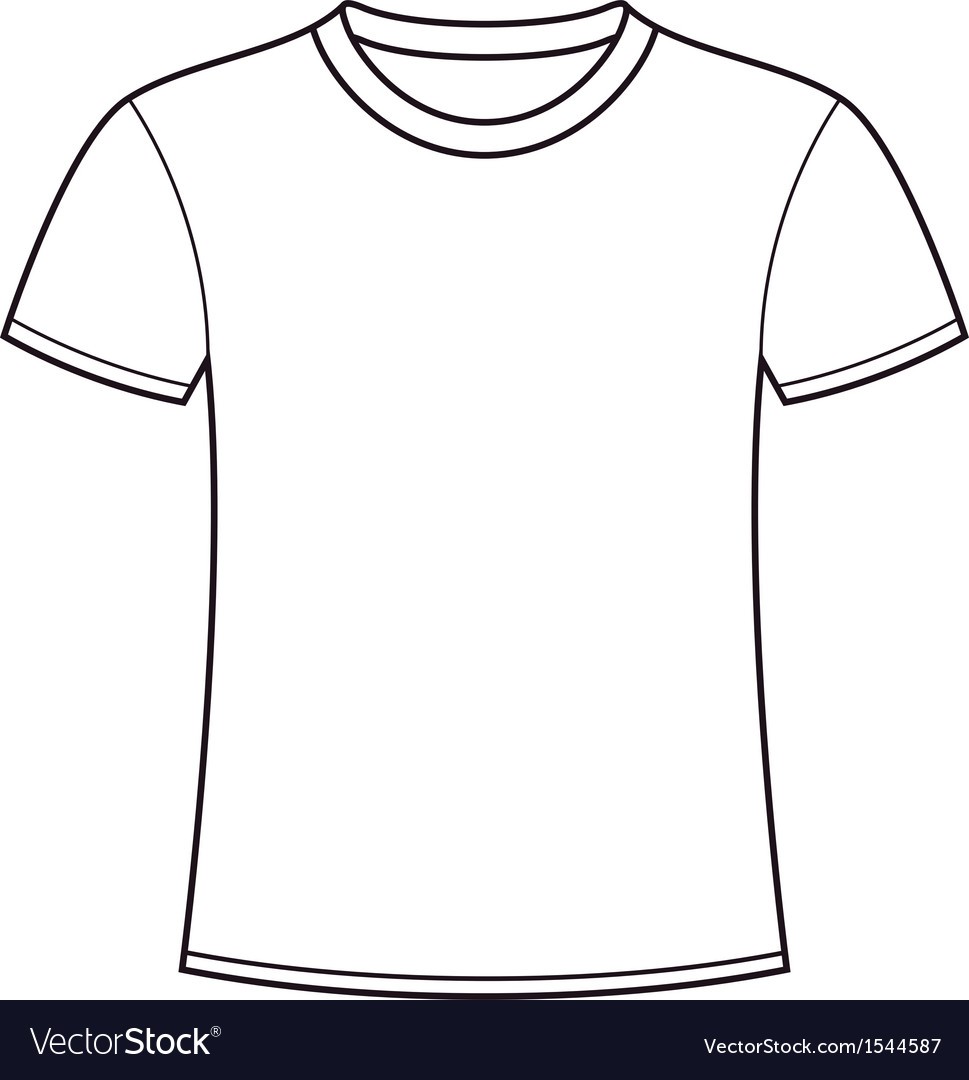 Blank White T Shirt Template Royalty Free Vector Image