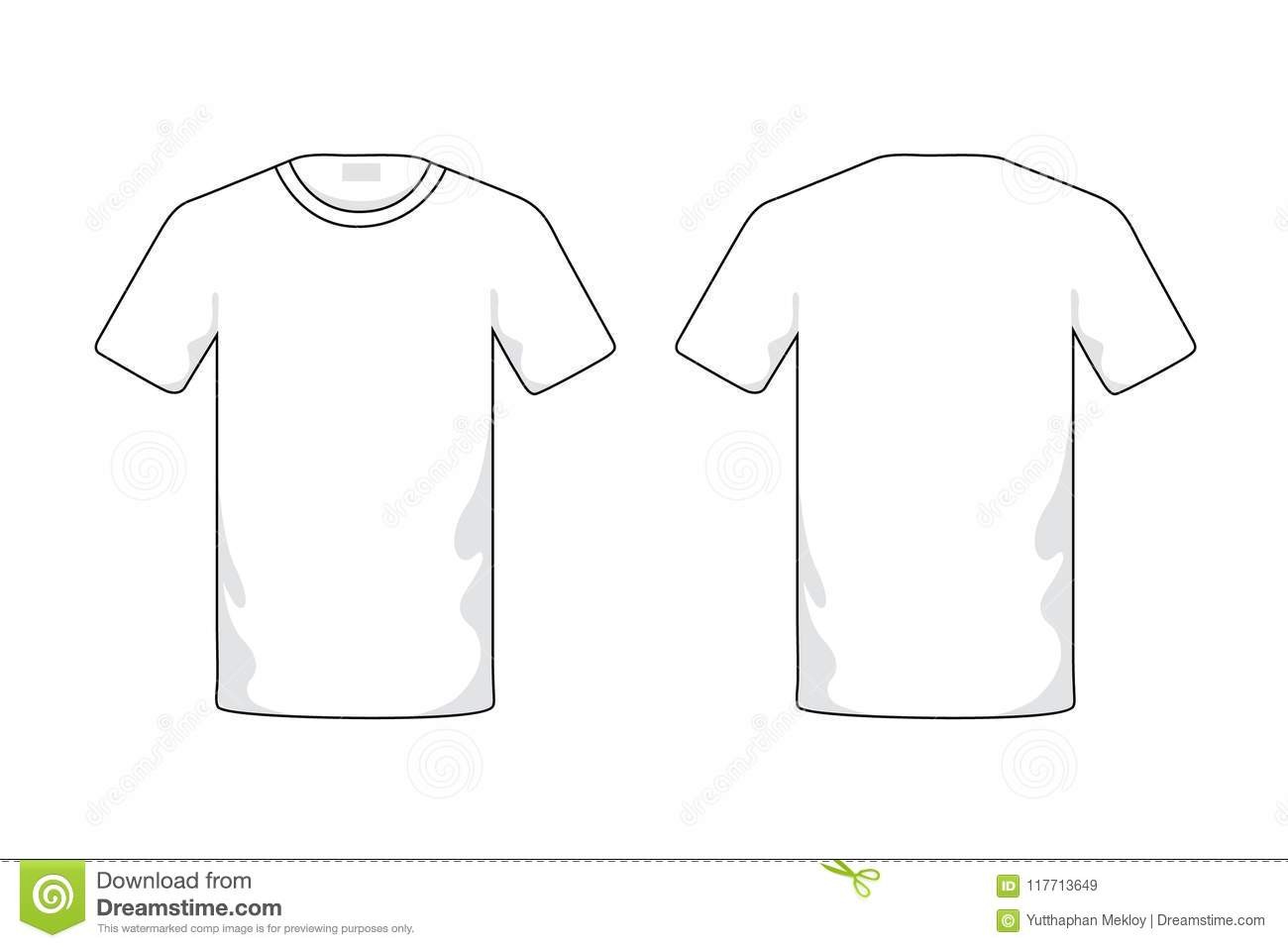Blank White T Shirt Template Stock Illustration Of