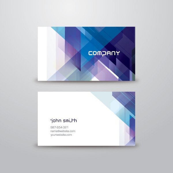 Blue Abstract Business Card Vector Graphic Free Template