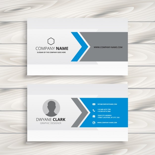 Blue And Grey Business Card Design Vector Free Download