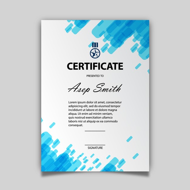 Blue And White Certificate Template Vector Free Download