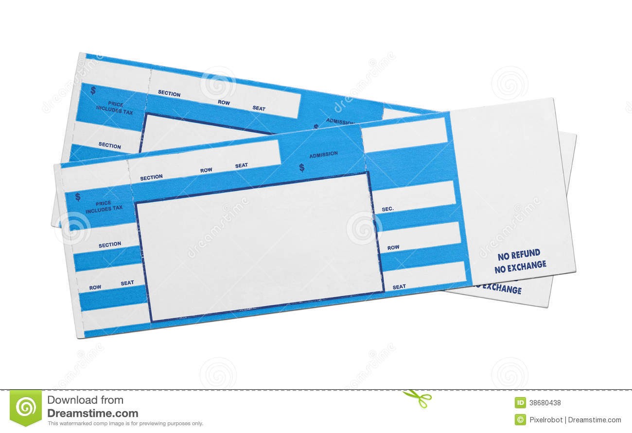 Blue Concert Tickets Stock Photo Image Of Break Attending 38680438 Fake Ticket