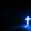 Blue Cross On At A Church Backgrounds For PowerPoint Christian PPT Free Powerpoint Slides