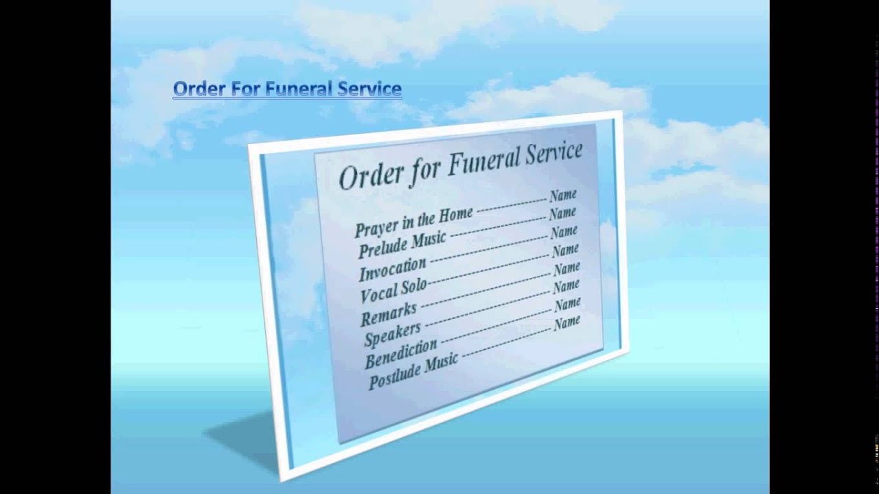 Blue Sky Background Free Funeral Program Template For Word 2007