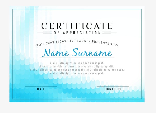 Blue Training Certificate Template