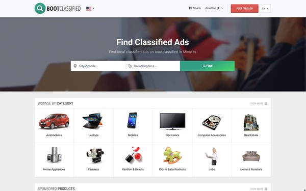 Bootclassified Classified Theme Website Templates Themes Buy Ads Bootstrap Template