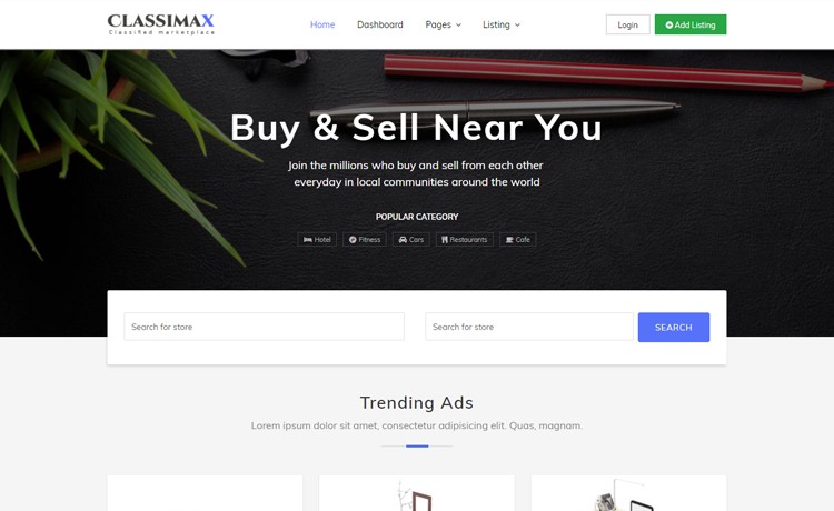 Bootstrap 4 Classified Website Template Download From ThemeWagon
