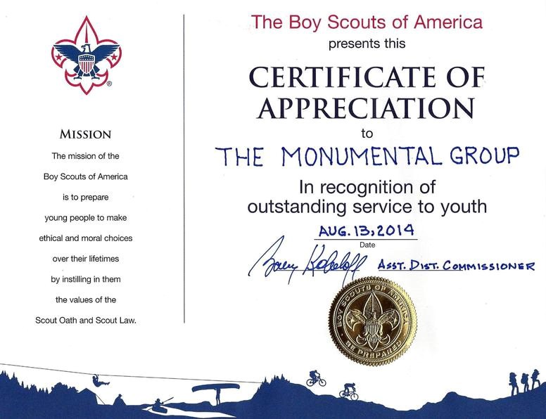 Boy Scout Certificate Of Appreciation S New Eagle