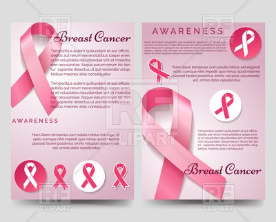 Breast Cancer Awareness Brochure Flyers Template Vector Image