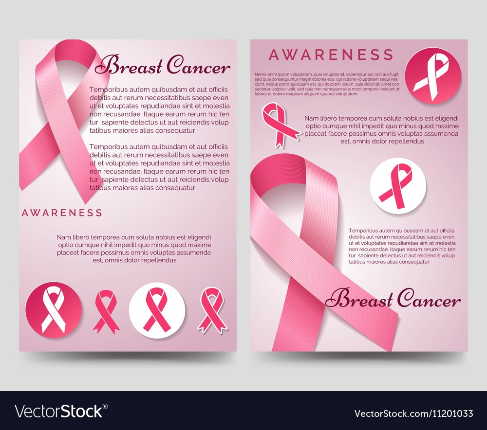 Breast Cancer Awareness Brochure Template Vector Image