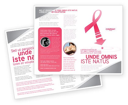 Breast Cancer Ribbon Brochure Template Design And Layout