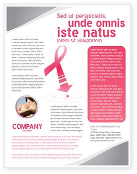 Breast Cancer Ribbon Flyer Template Background In Microsoft Word Brochure