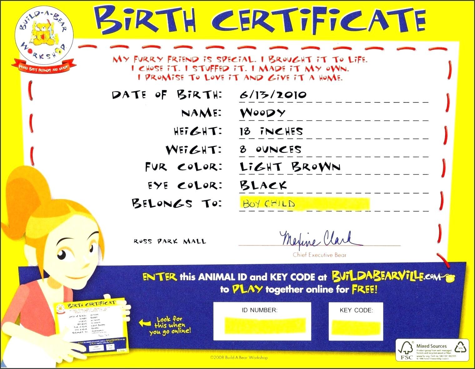 Penulis Elex: [Download 20+] Build A Bear Birth Certificate Template Regarding Build A Bear Birth Certificate Template