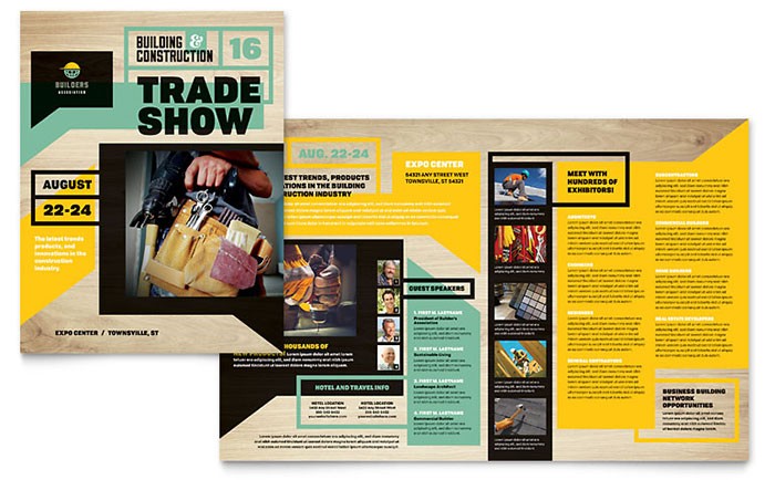 Builder S Trade Show Brochure Template Design Construction Ideas