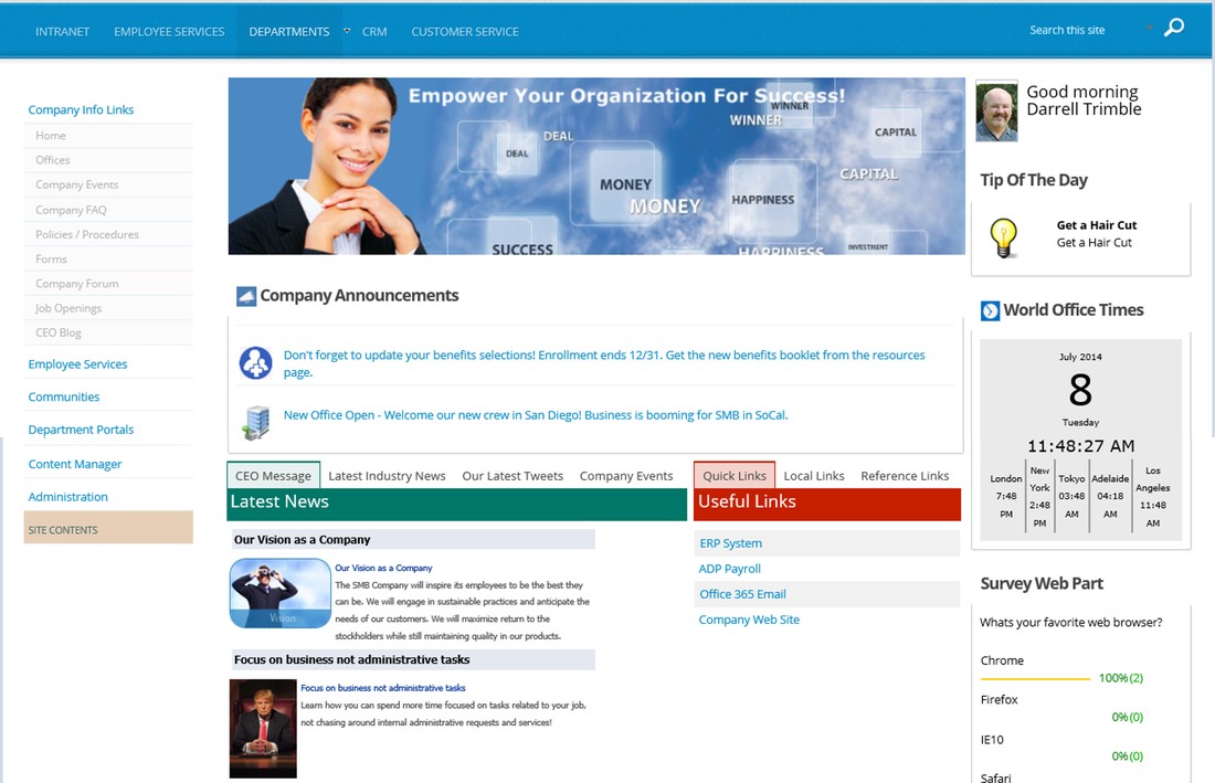 Business Applications And Templates For Office 365 SharePoint Intranet Portal