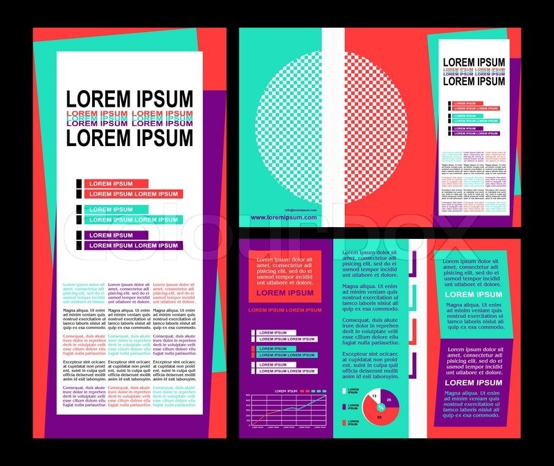 Business Brochure Layout Three Fold Flyer Template Design Colorful