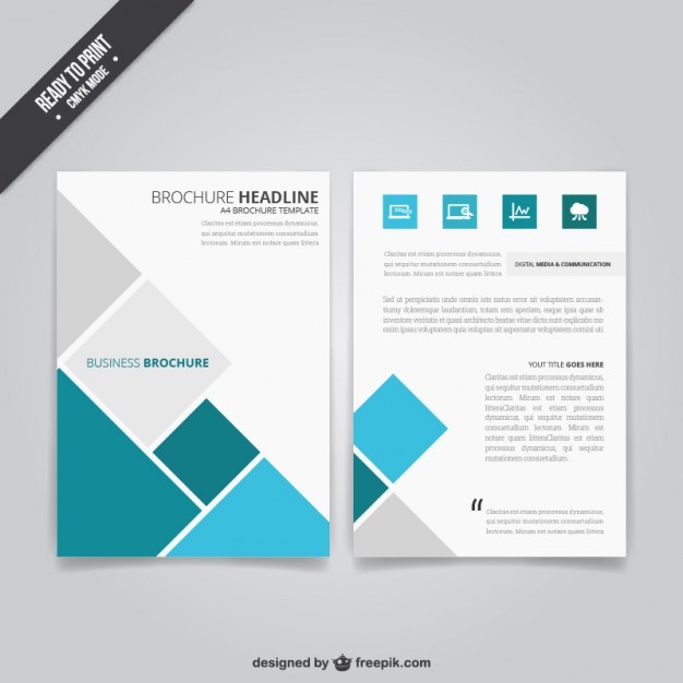 Business Brochure With Squares Vector Free Download Flyer