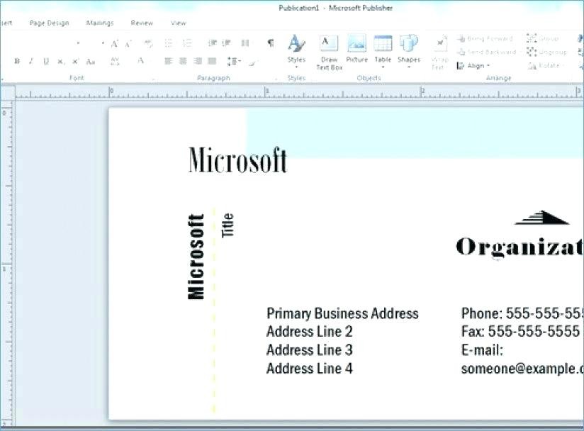Business Card Template On Microsoft Office
