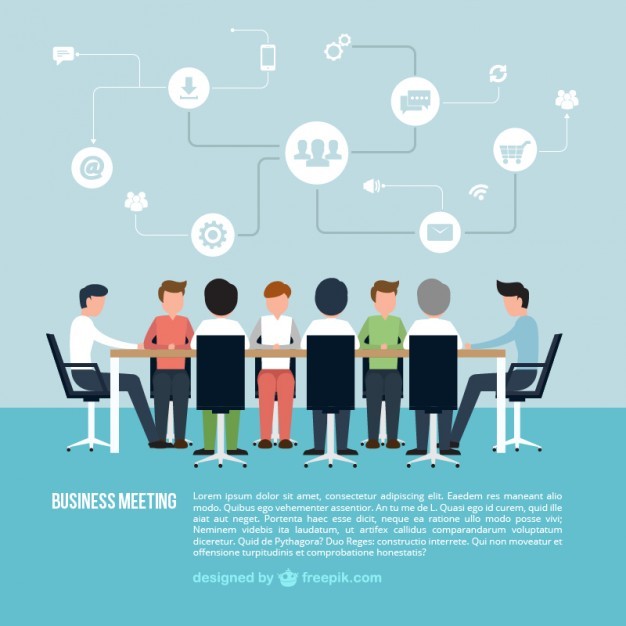 Business Meeting Infographic Vector Free Download