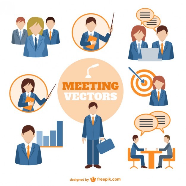 Business People Meeting Vector Free Download