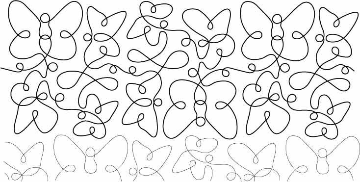 Butterfly Pantograph For Long Arm Quilting Etsy Longarm Pantographs Free