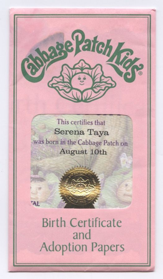 Cabbage Patch Certificate Printable See The Small Card With Kid Birth