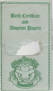 Cabbage Patch Doll Adoption Papers Free Download Borrow And Kid Birth Certificate