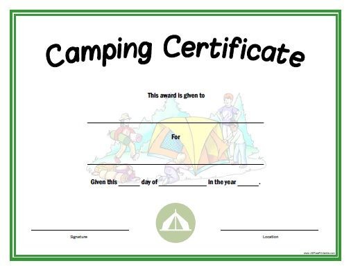 Camp Certificate Template Boy Scout Templates Blank Eagle