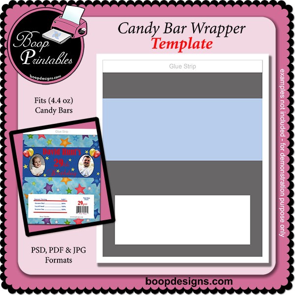Candy Bar Wrapper 4 Oz TEMPLATE By Boop Printable Designs Free Microsoft Word Templates For Wrappers