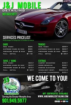 Car Detail Flyer Template Free Google Search Auto Detailing Brochure