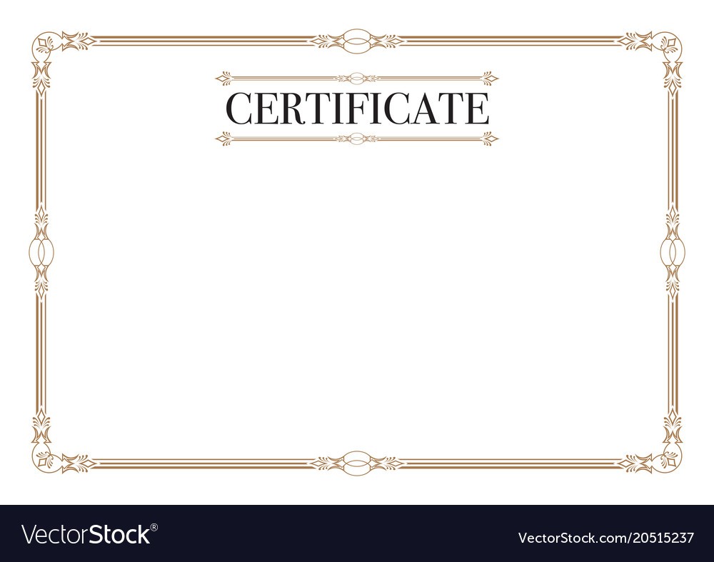 Certificate Border For Excellence Performance Vector
