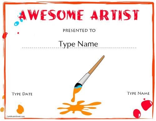 Certificate Maker Cute Idea To Present The Kids If We Have An Art Template