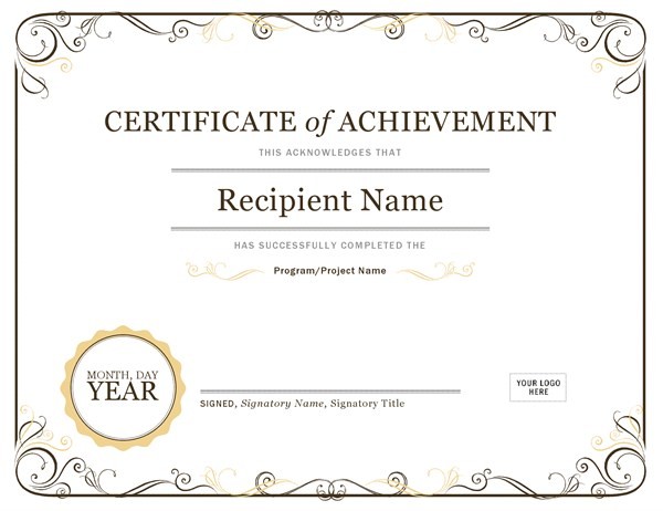 Certificate Of Achievement How To Create A Template In Word 2010