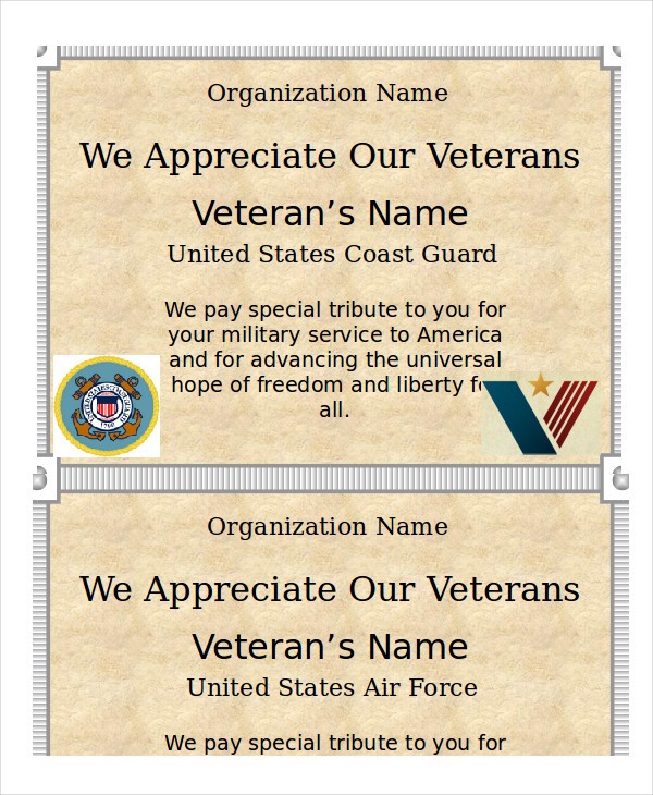 Certificate Of Appreciation 14 Free PDF PPT Documents Download Veterans
