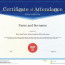 Certificate Of Attendance Template In Vector Stock Blank