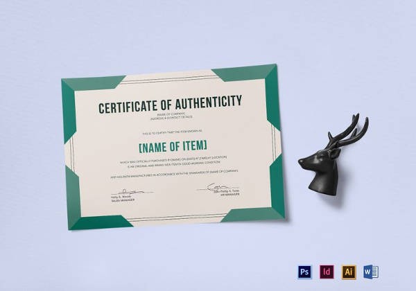 Certificate Of Authenticity Template 27 Free Word PDF PSD