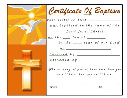 Certificate Of Baptism Template Download