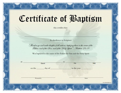 Certificate Of Baptism Word Template Colesecolossus Download