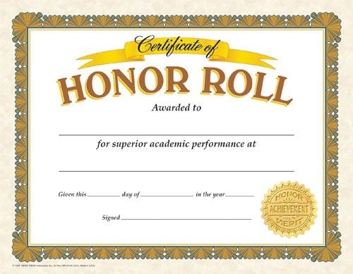 Certificate Of Honor Roll Reward Your Students For Their Special Free Printable Awards