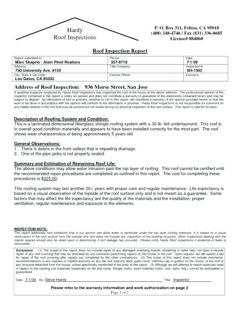 Certificate Of Installation Template Roof Certification Letter