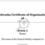 Certificate Of Organization Nebraska Good Free Llc Articles