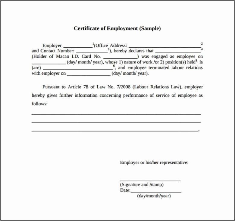 Certificate Of Service Template Beautiful