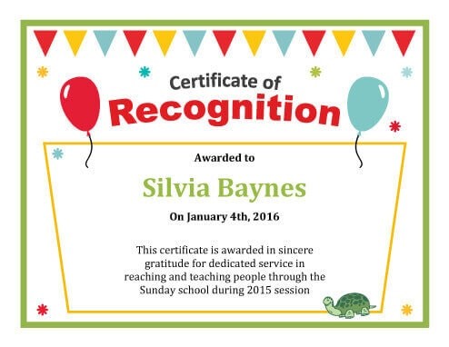 Certificate Recognition Template Teacher Appreciation Of For Teachers