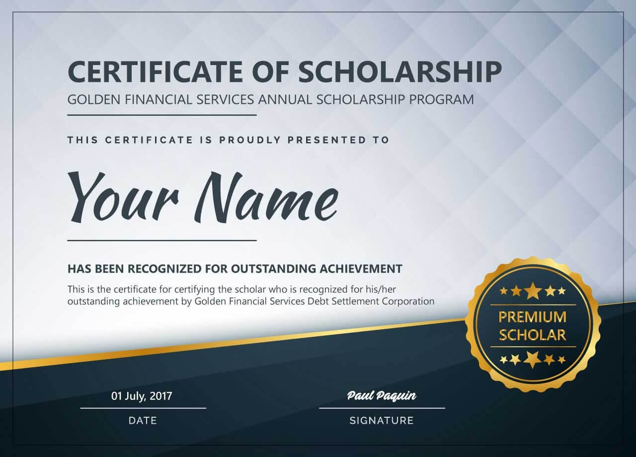 Certificate Scholarship Formats For