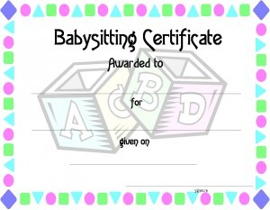 Certificate Template For Kids Free Printable Templates Babysitting