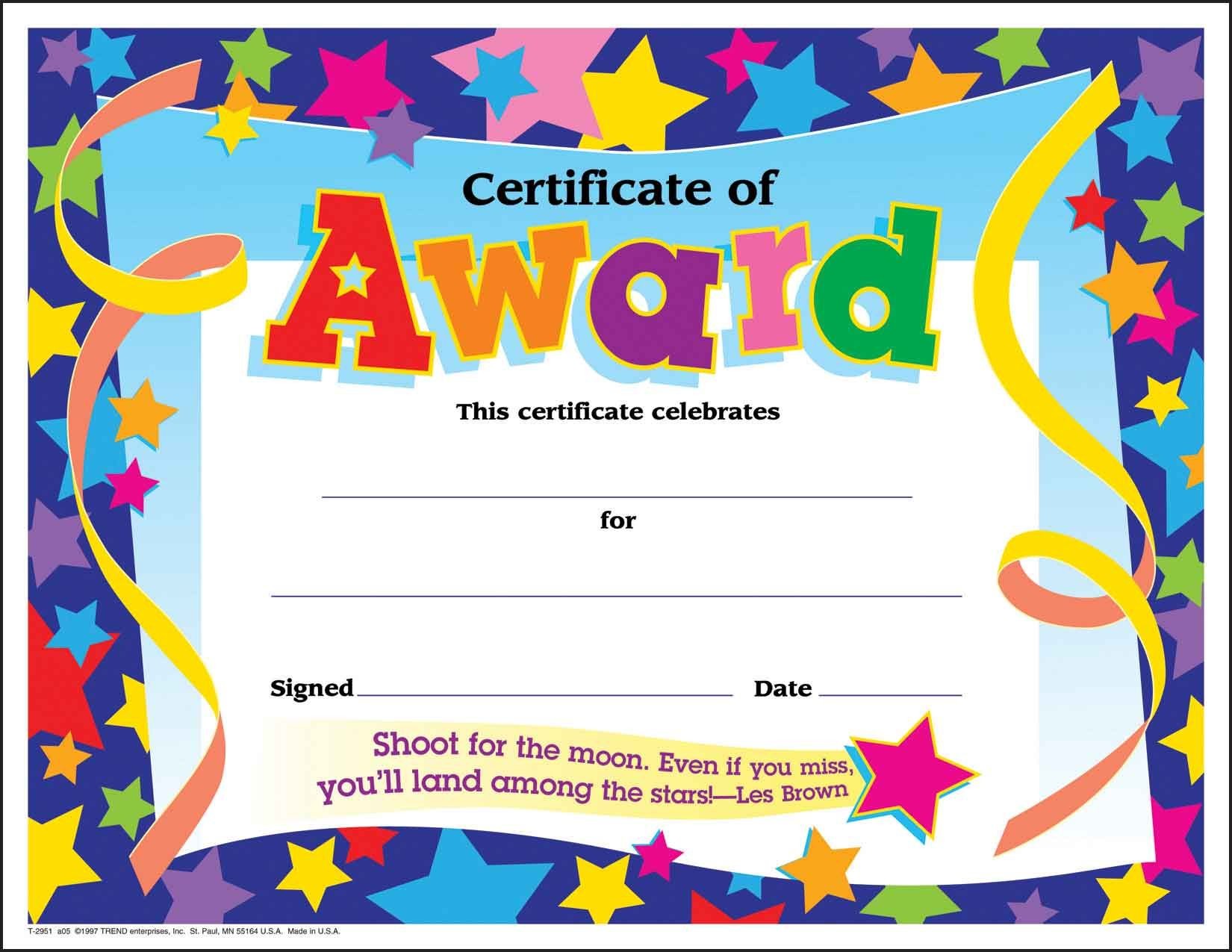 Certificate Template For Kids Free Templates