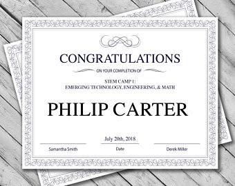Certificate Template Of Appreciation Etsy