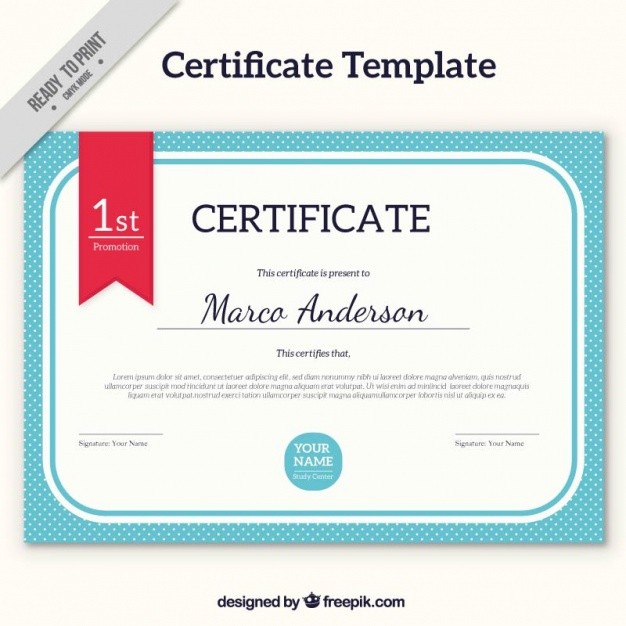 Certificate Template With Blue Edges Vector Free Download