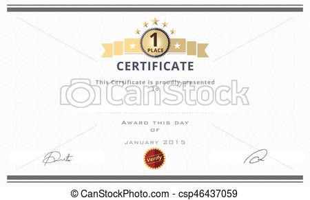 Certificate Template With First Place Concept