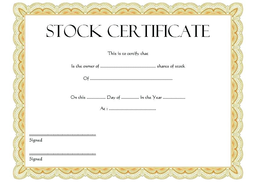 Certificate Templates Free Download Corporate Stock Template Word